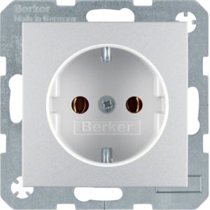 Berker 41431404 Schutzkontakt-Steckdose mit Schraub-Liftklemmen, S.1/B.3/B.7, alu matt