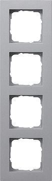 Gira 0214255 Abdeckrahmen 4-fach für flachen Einbau, Gira E2, Farbe alu