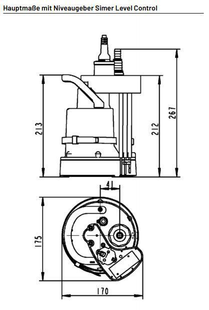 Jung Pumpen JP46884 Simer5 Level Control Wasserstandsensor ab 7mm