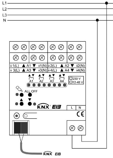 Gira 215200 Jalousieaktor 2-fach AC 230 V mit Handbetätigung für KNX