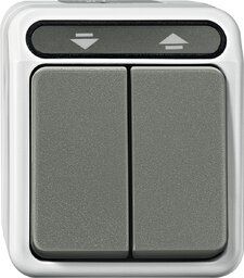 Merten MEG3715-8029 Rollladenschalter, 1-polig, AQUASTAR, lichtgrau