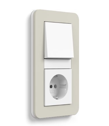 Gira 0211417 Abdeckrahmen 1-fach, Gira E3, Sand Soft-Touch mit Trägerrahmen reinweiß glänzend