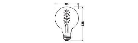 Ledvance 4058075761216 Vintage 1906® LED GLOBE 95, 320 °, 7,8 W, 818, 360 lm, E27, dimmbar