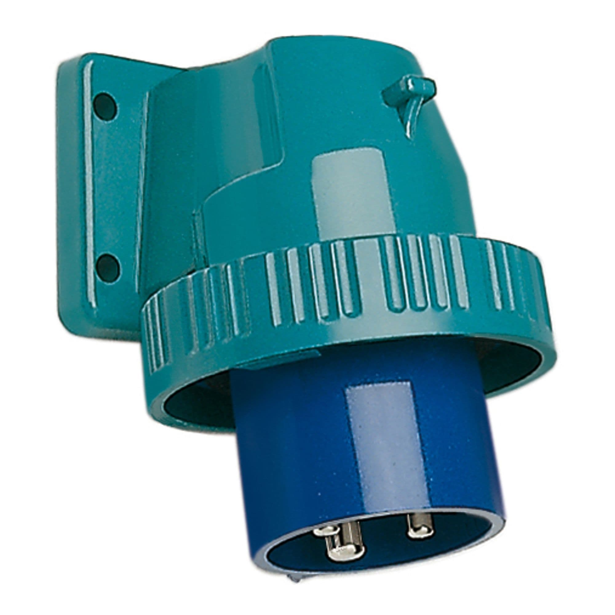 Walther Werke 7619309 Wasserdichter CEPro Anbaugerätestecker schräg 16A 3P 9h mit angeschraubtem Flanschgehäuse 52x65mm