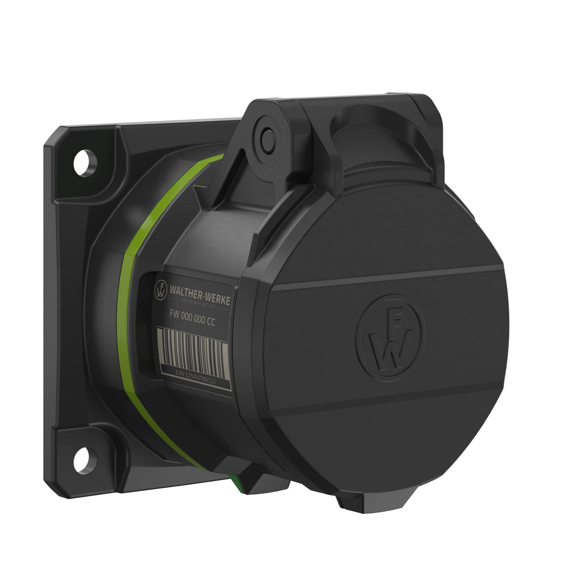 Walther Werke FW410410CC CEE NEO Anbaudose gerade 16A 4P 10h IP54 mit Schraubtechnik und 75x75mm Flansch