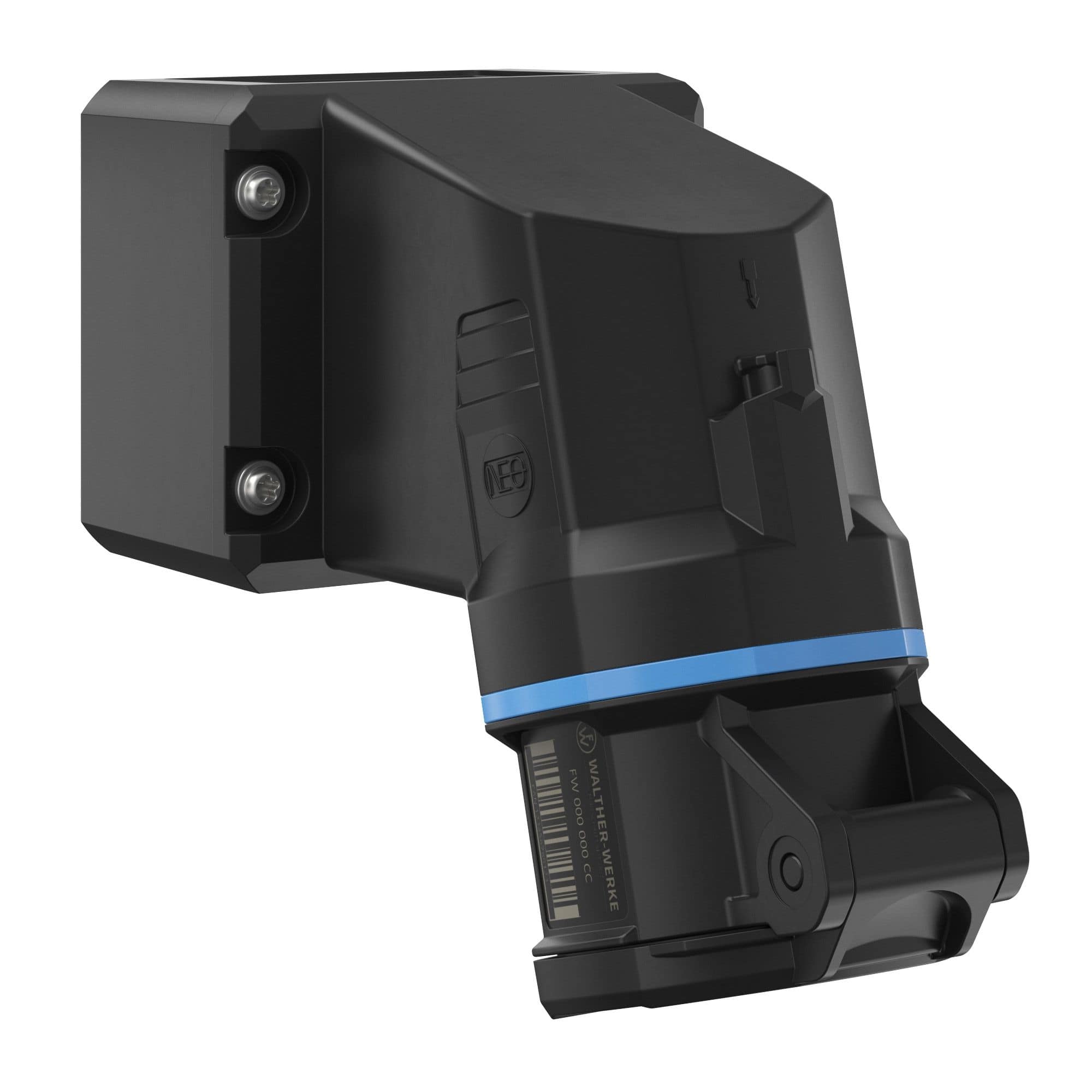 Walther Werke FW111409CC CEE NEO Wandsteckdose 16A 4P 9h IP54 mit Käfigzugfeder-Technik und drehbarem Boden