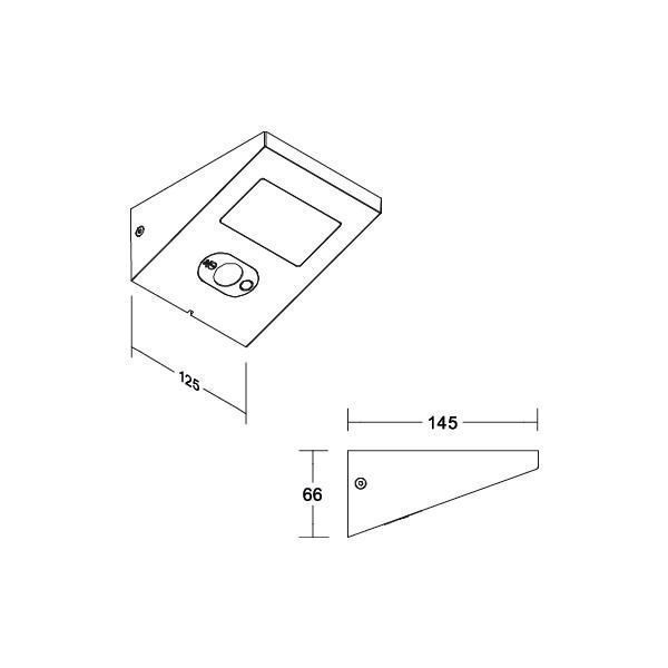 Brumberg 65291103 ARGUS LED-Solarwandanbauleuchte, 1,4 W, 3.000 K, IP54, schaltbar, strukturgraphit