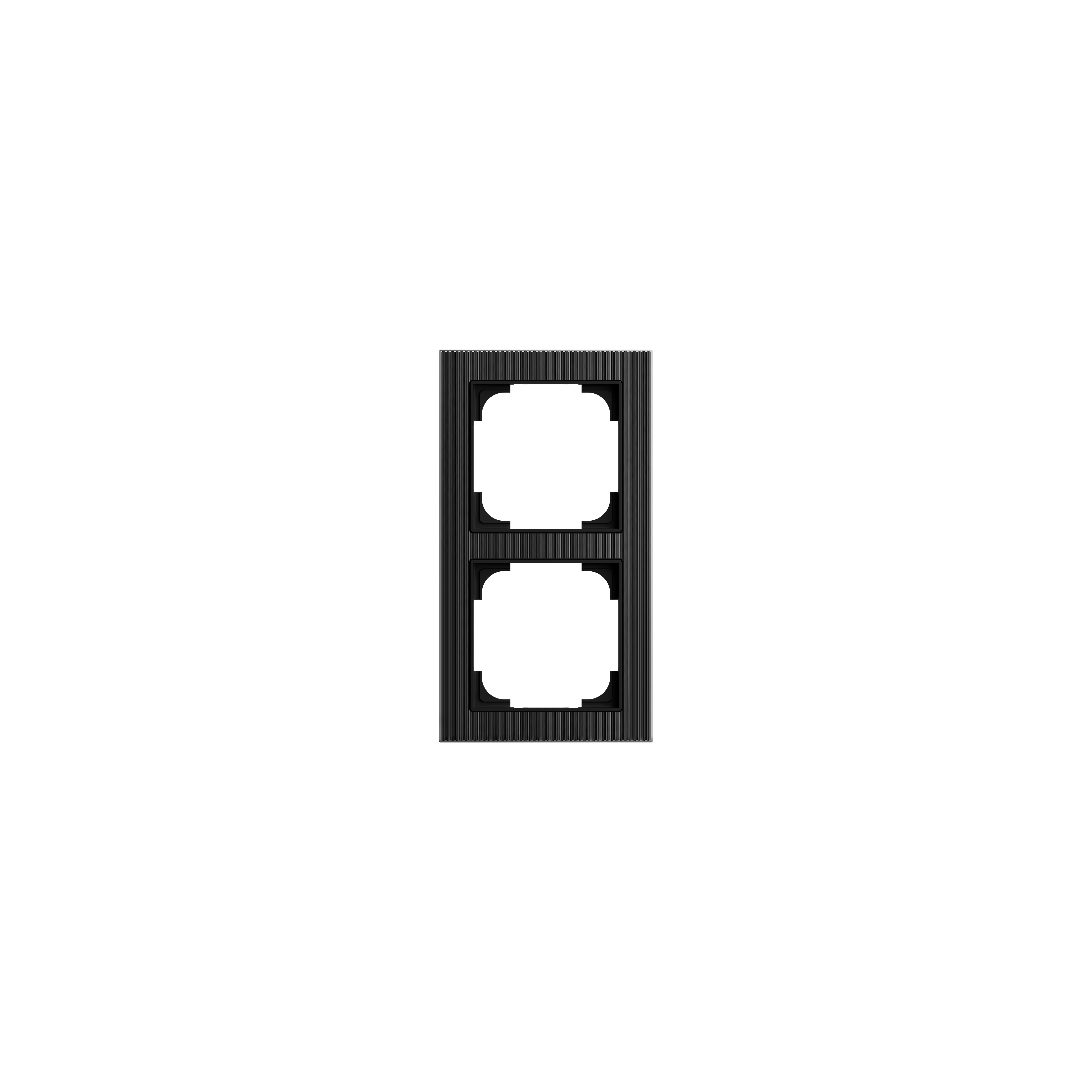 Busch-Jaeger 1722-4025 Abdeckrahmen 2-fach, Busch-art linear, glas schwarz glänzend