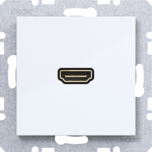 Hager WAF4379WG High Definition Steckdose HDMI, A.x/C.x, lichtweiß glänzend