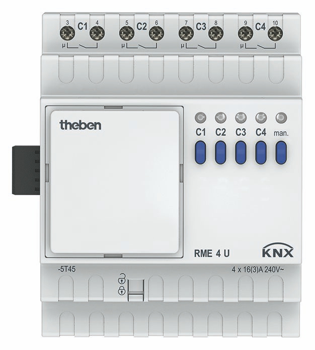 Theben 4930228 RME 4 U KNX Schaltaktor 4-fach, Erweiterungsgerät