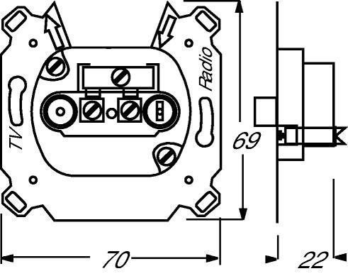 Busch-Jaeger 0231-101 Antennnendose, 2 Anschlüsse