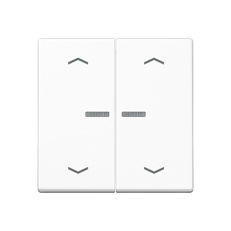 Jung A102KO5PWW Wippe mit Lichtleiter, mit Pfeilsymbolen für Taster 2-fach, Duroplast, F10, Serie A, alpinweiß