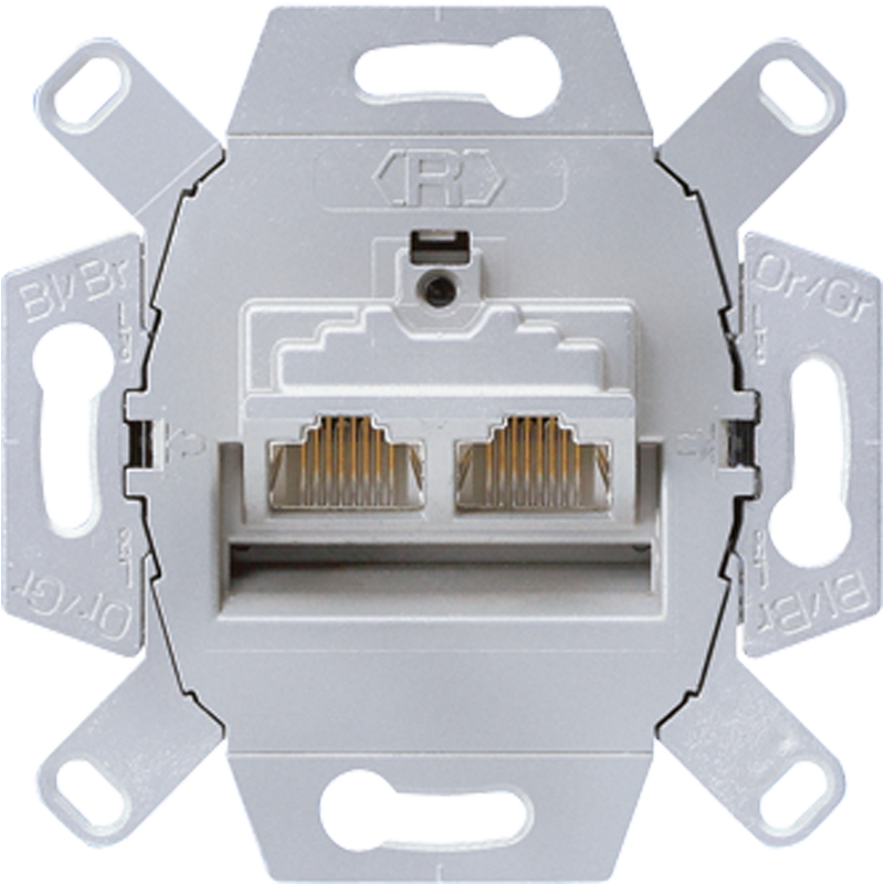 Jung UAE8-8UPOK6 Datendose Cat. 6 / Cat. 6A iso für 2 Terminals (getrennt)