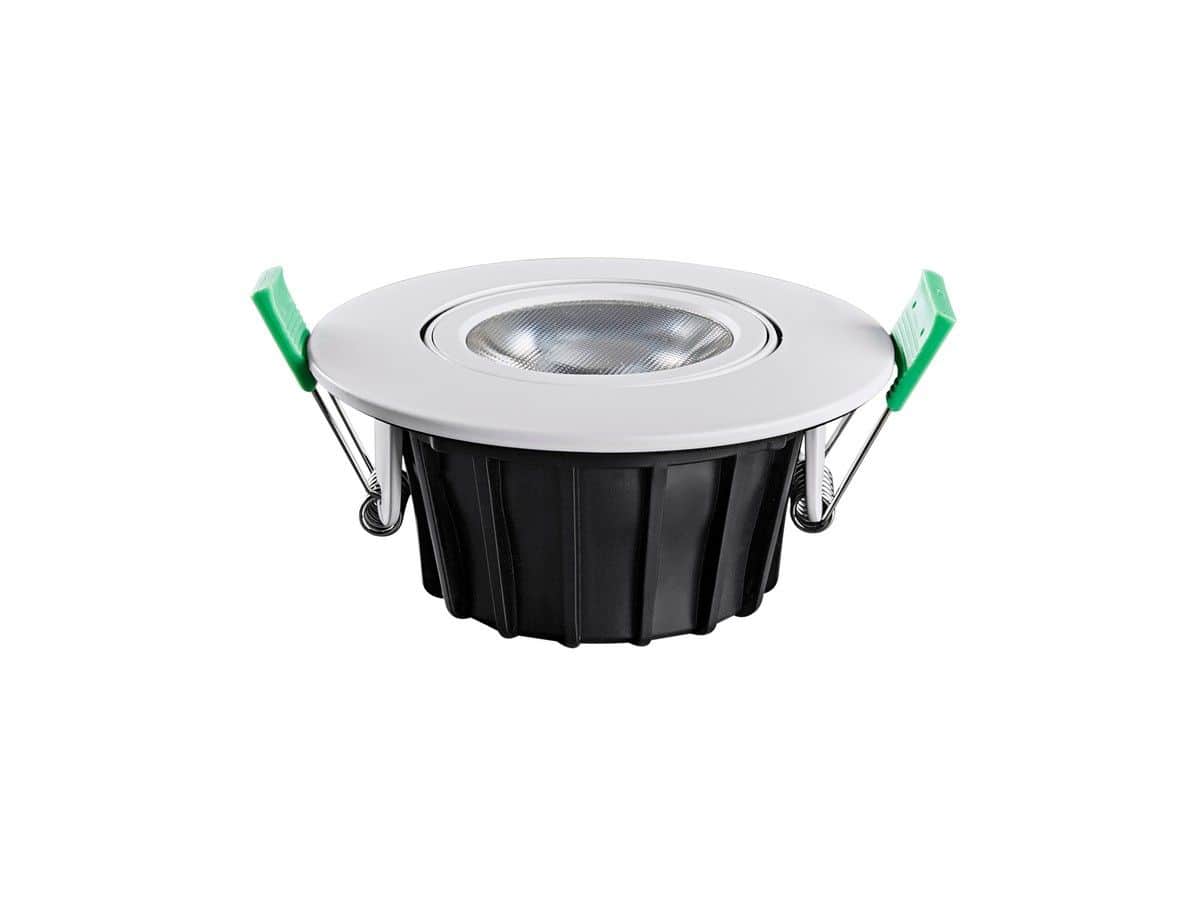 Heitronic 500947 LED Einbaustrahler DL8002,rund, 8,5 W, 2700 - 4000 K,  IP65, schwenkbar, dimmbar, weiß
