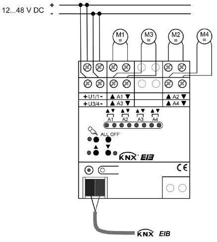 Gira 215400 Jalousieaktor 4-fach, 24 V DC mit Handbestätigung