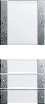 Gira 213426 Wippenset 4-fach (1+3) mit Beschriftungsfeld, System 55, Klar/Farbe alu