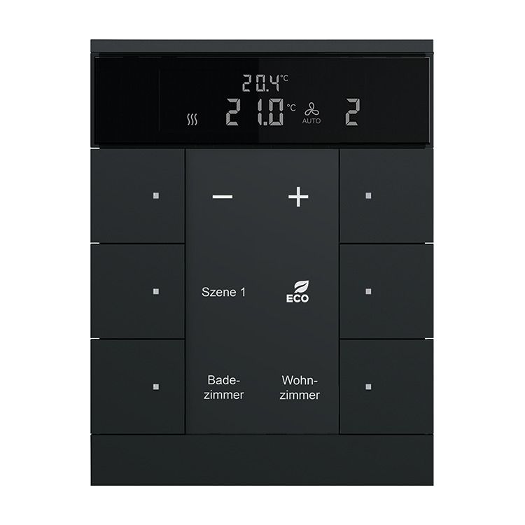 Busch-Jaeger SBR/U6.0.11-885 Busch-Tenton KNX Raumtemperaturregler 6-fach, schwarz matt, Busch-Tenton