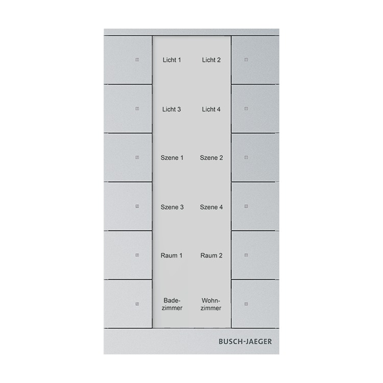 Busch-Jaeger SB-F-12.0.11-83 Bedienelement 12-fach, aluminium silber matt, Busch-Tenton