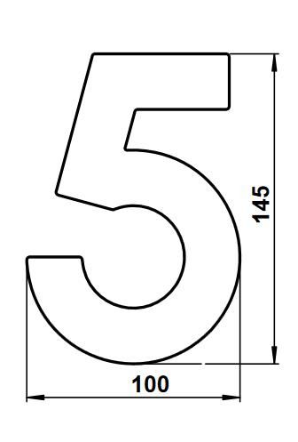 Albert 690925 Edelstahl-Hausnummer "5"