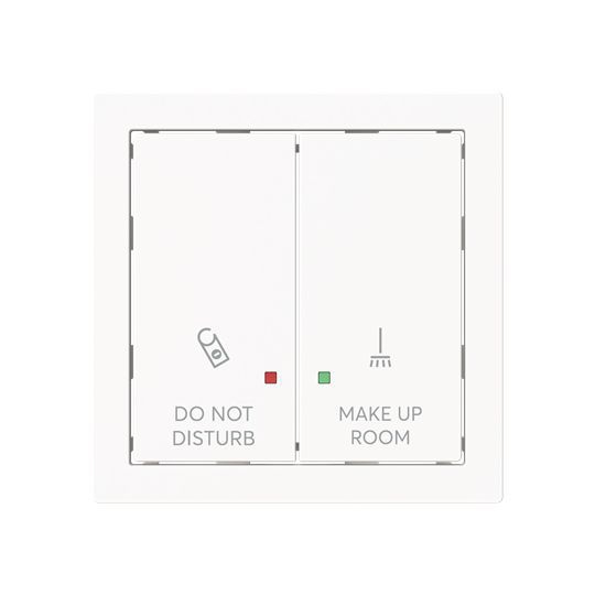 Busch-Jaeger 2058-24-44G Wippe 2-fach für Elektroniktaster mit Aufdruck "DO NOT DISTURB"/"MAKE UP ROOM", Zimmereinheit, studioweiß matt