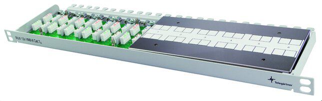 Telegärtner J00060A0072 Multi-Verbindungsmodul 19" 12-fach 1/2HE Cat.7A