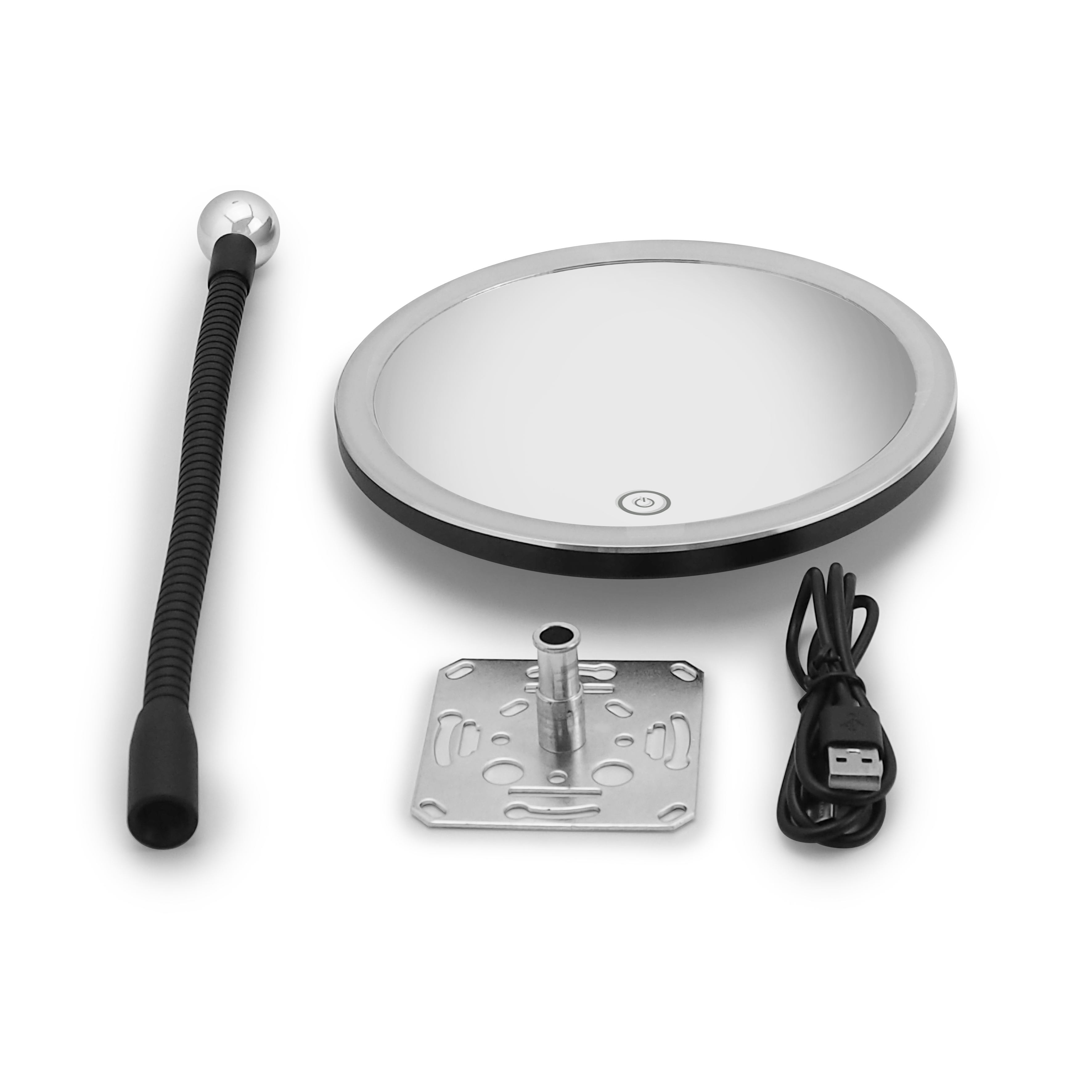 qles KSM0403 Kosmetikspiegel Schwarz matt mit Flexarm, für Merten System-M, Schwarz matt
