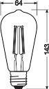 Ledvance 4058075528277 SMART+ WiFi Filament Edisonmable, 300 °, 6 W, 827, 806 lm, E27, dimmbar