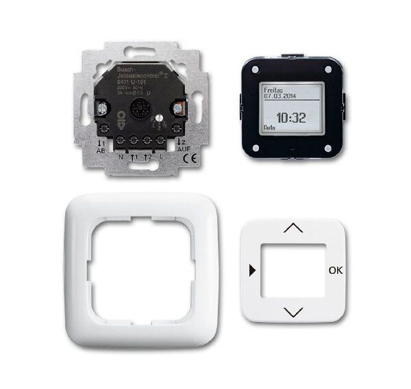 Busch-Jaeger 6411UJ-214-101 Jalousie-Komfort-Timer Komplettset, alpinweiß glänzend, Reflex SI