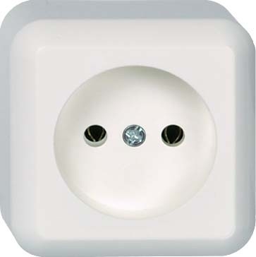 Elso 395804 Steckdose 1-fach, 16 A, ohne Schutzkontakt, mit Schraubklemme, Contura, reinweiß glänzend