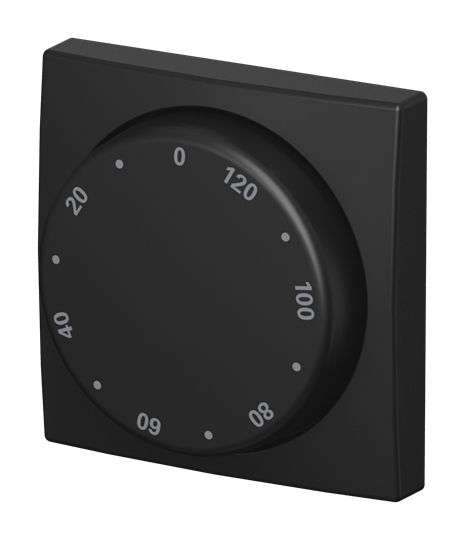 Busch-Jaeger 1771-915-102 Zentralscheibe mit Drehknopf, mit Aufdruck "120 Min.", Busch-balance SI, schwarz matt