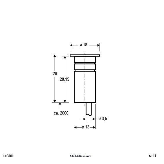 EVN LD3-101 LED-Einbaulichtpunkt 0,2W, Edelstahl IP68