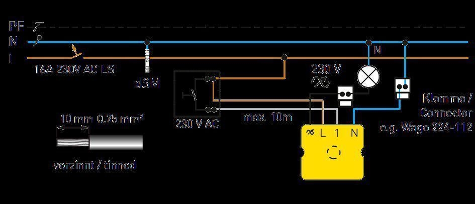 digitalSTROM GE-TKM300 Licht Tasterklemme 1-fach mit Dimmer