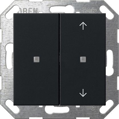 Gira 5175005 Taster Wippe 2-fach unbedruckt/Pfeile , One und KNX, System 55, Schwarz matt