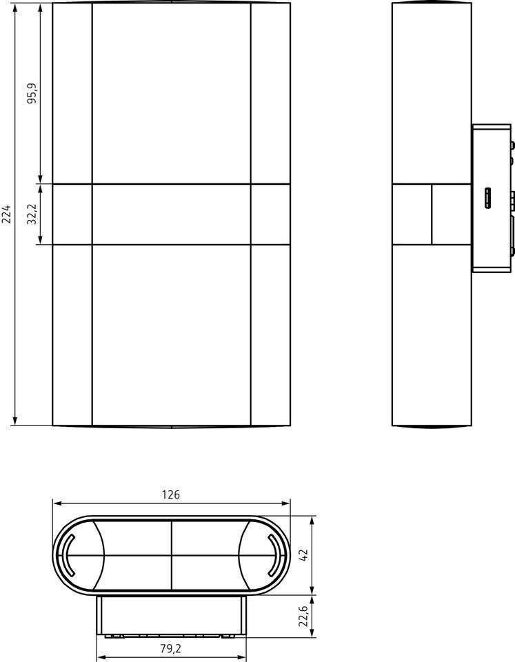 Theben 1020904 theLeda D UD AL LED-Leuchte für Wandmontage, 11,5W mit Bewegungsmelder, aluminium