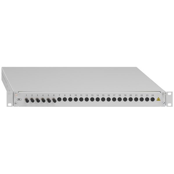 Rutenbeck 228031006 Spleissbox, ausziehbar, 19"/1HE, 6xST, OM3, Metall