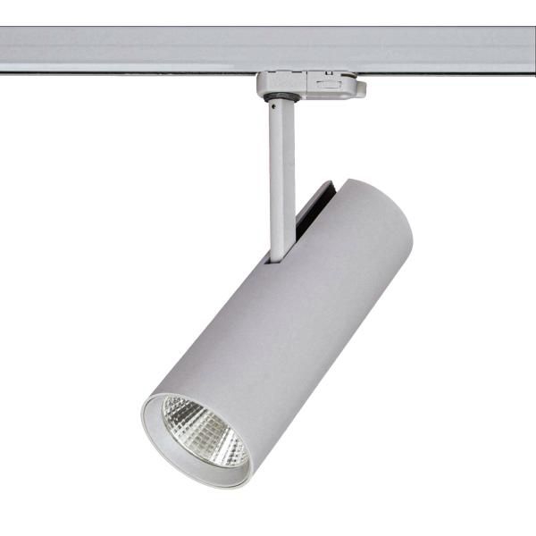Brumberg 88397683DA LED-Schienenstrahler DALI dimmbar, rund, 230 V AC, 32 W, CRI > 90, 30°, 3495 Im, 3000 K, silber