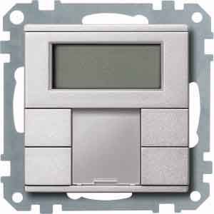 Merten MEG6212-0460 Taster 2-fach plus mit Raumtemperaturregler, System M, aluminium