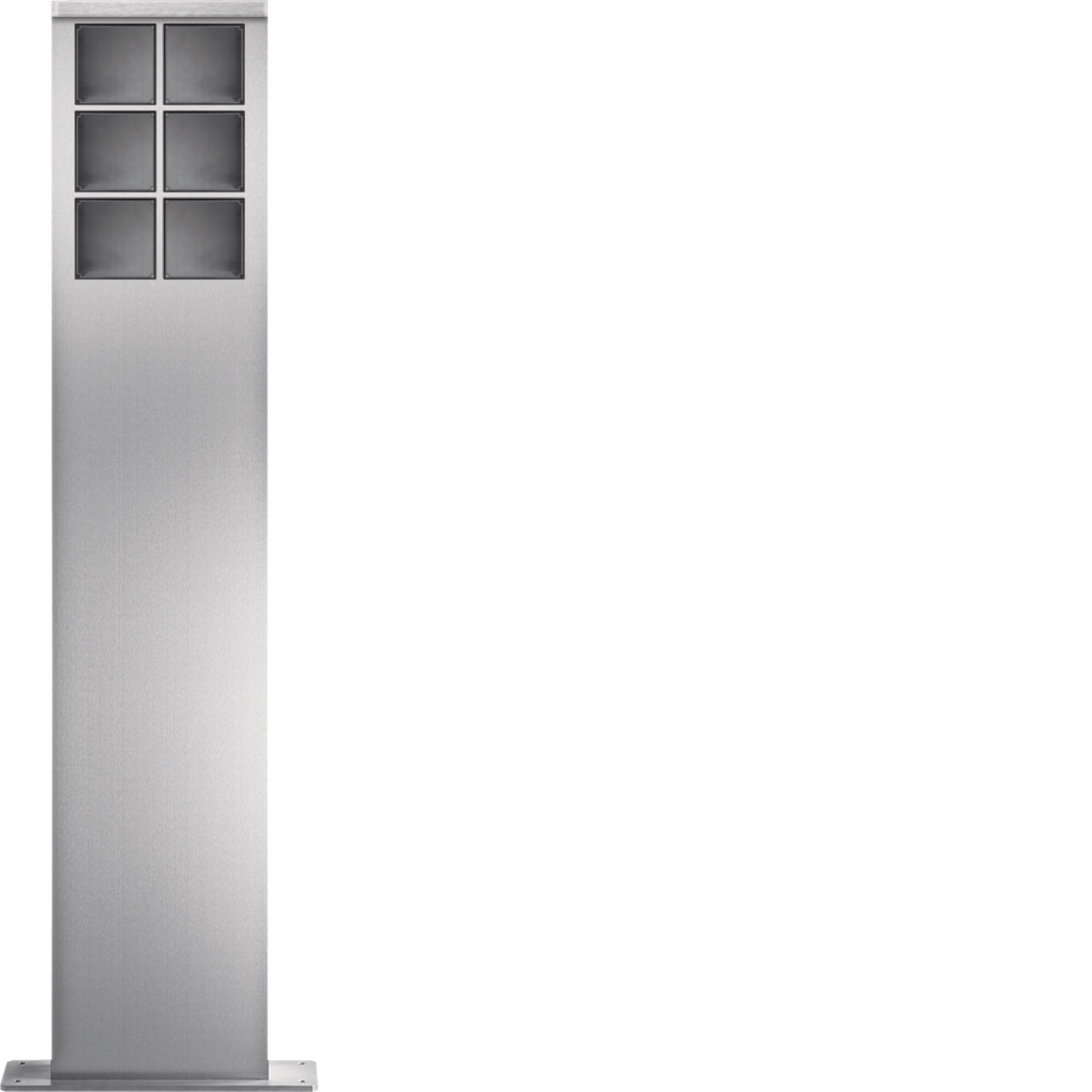 Elcom 4826281 Standsäule 6/2 mit LED Flächenleuchte, Edelstahl matt, MODESTA