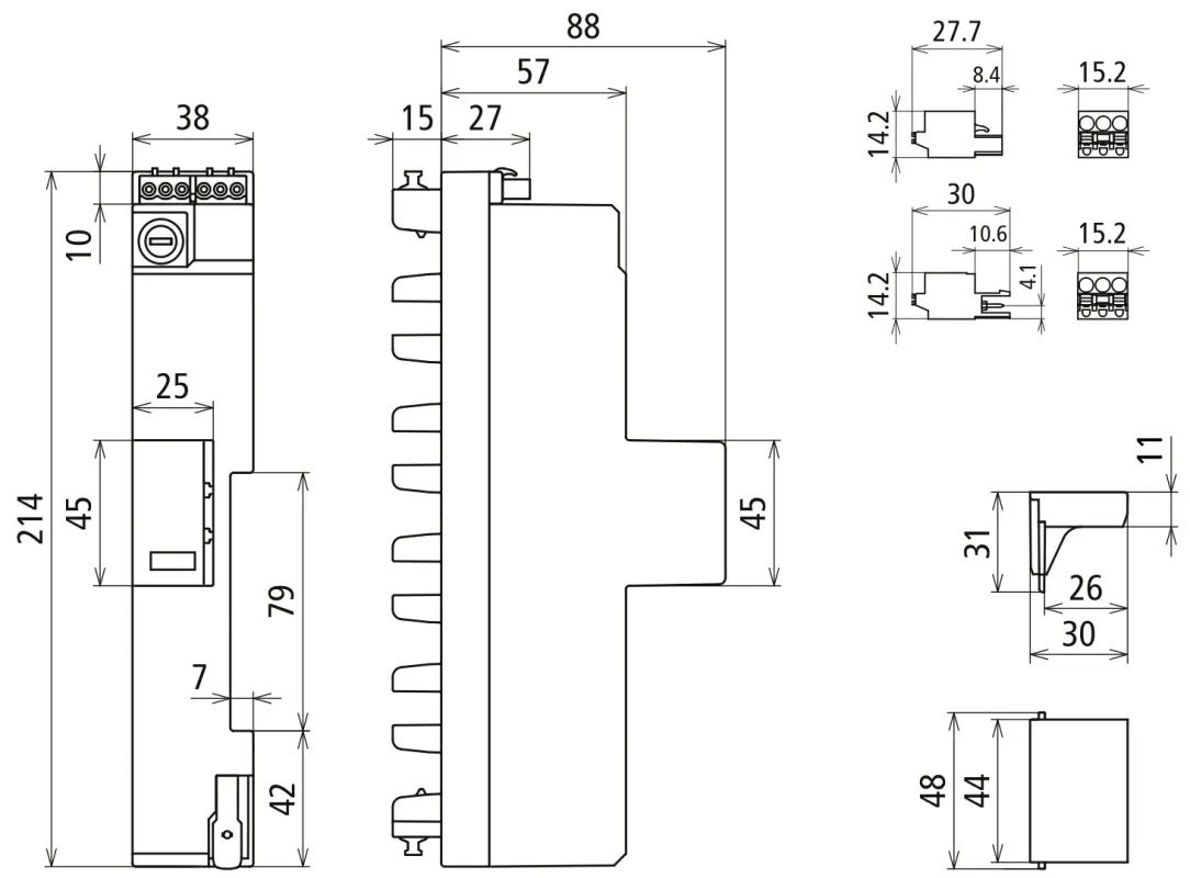 Dehn 909440 Kombi-Ableiter Typ1+2 DEHNshield, mit integrierter, überstromgeschützter Spannungsversorgung für RfZ / APZ, für TN-S-Systeme mit 4+0-Schaltung