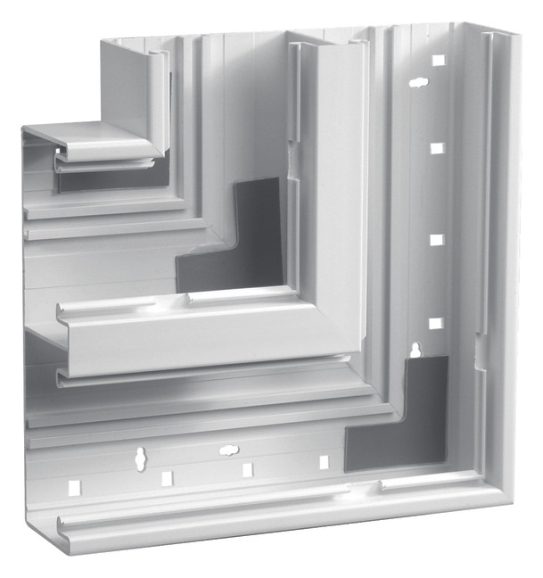 Hager Tehalit BR652105D9016 Flachwinkel aus Grundprofil zu BR 68x210mm Oberteil 2x80mm