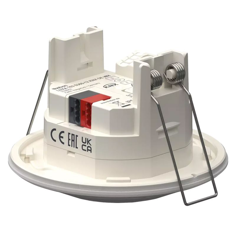 Theben 1039053 LUXA 103 S360-12 KNX DE WH Präsenzmelder (PIR) für DE-Deckenmontage im Innenbereich, runder Erfassungsbereich 360°, Ø 12 m (113 m²) bei 3 m Montagehöhe, für KNX-Bussysteme, 2x Licht, 2x HKL