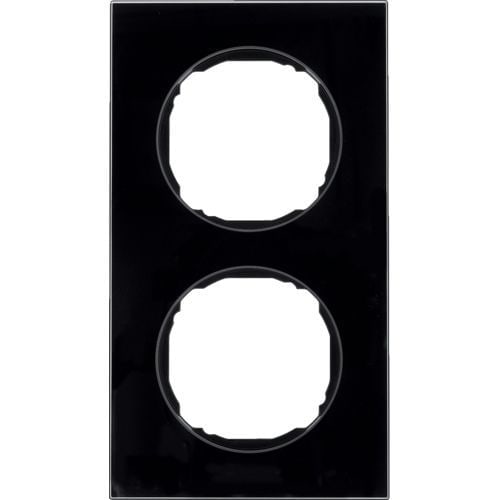 Berker 10122616 Rahmen 2-fach, flach, R.8, Glas schwarz