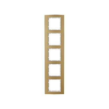 Berker 10153046 Rahmen 5-fach, B.3, Alu, gold/polarweiß