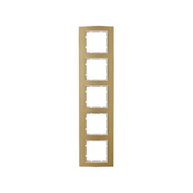 Berker 10153046 Rahmen 5-fach, B.3, Alu, gold/polarweiß