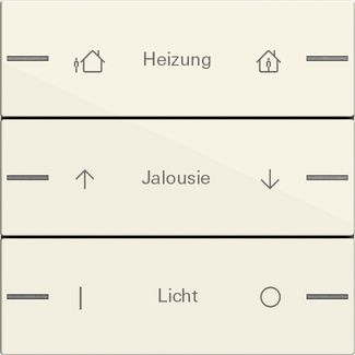 Gira 576301 Wippenset 3-fach individuell Tastsensor 4.55, Cremeweiß