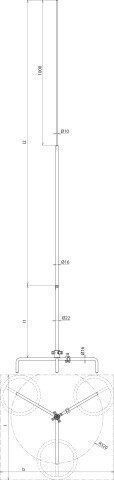 Dehn 105 525 Fangstange freistehend 2500mm