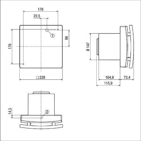 Maico ECA 150 IPRO VZC Lüfter mit Einschaltverzög., Rohr-Ø150mm