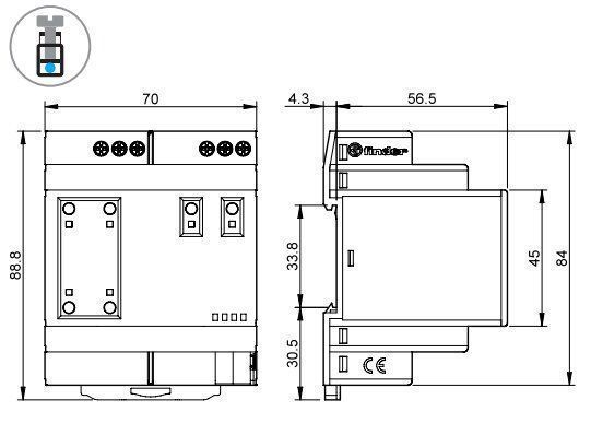 Finder 152K82300400 KNX Universal-Dimmer, Eingang 30 VDC, 2 Ausgänge mit jeweils 400 W