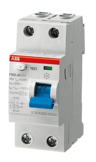 ABB pro M compact F202A Fehlerstrom-Schutzschalter, 2polig, 40A, 300mA, Typ A