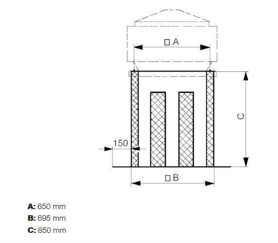 Maico SD 40 Sockel-Schalldämpfer für saugseitige Geräuschreduzierungvon Dachventilatoren, DN 400 mm